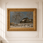 Винтажная картина «Зимний вечер», холст, 70 × 50 см