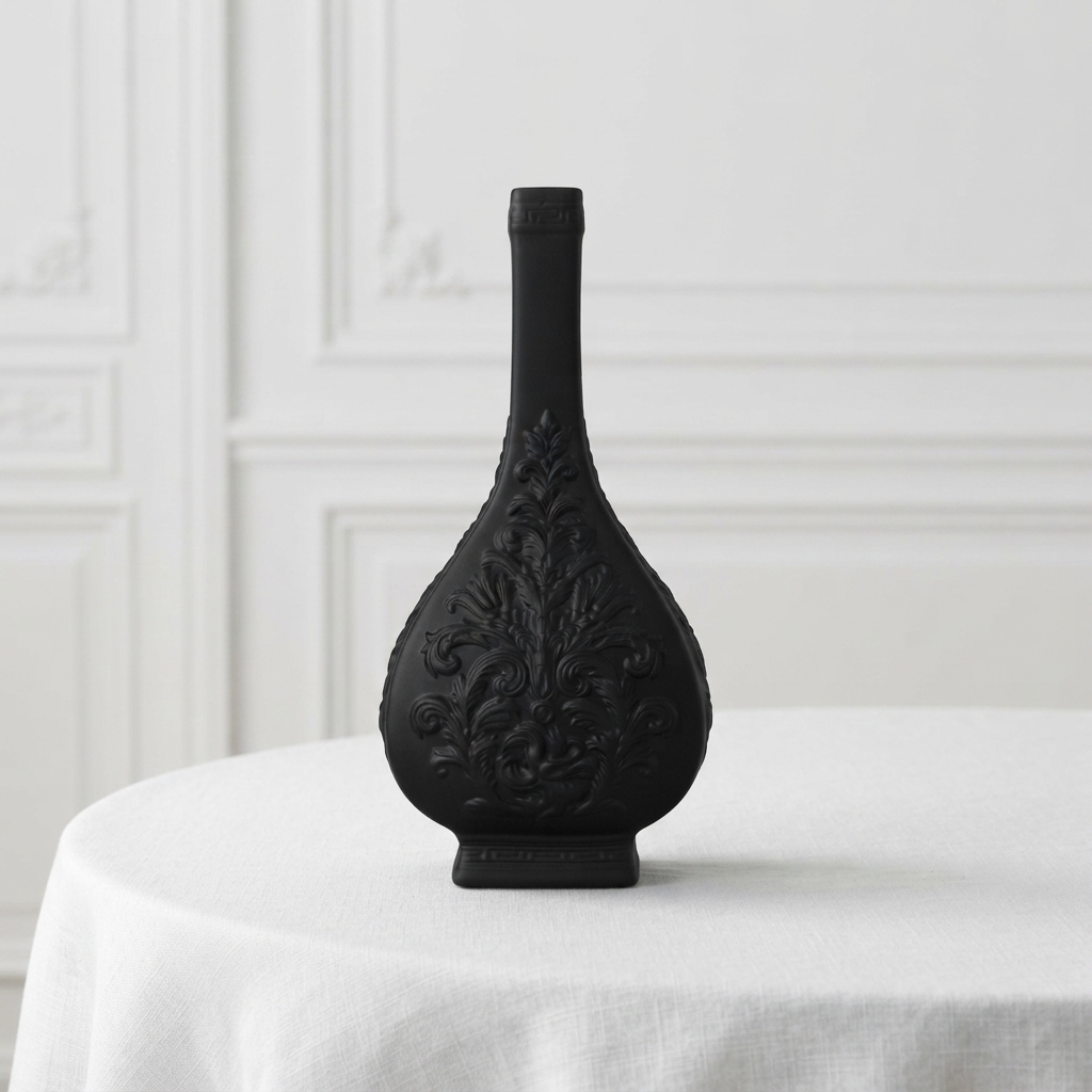 060 Object_on_white_tablecloth_202607172127_28 Ваза Versace Rosenthal черная 18см — изображение 1