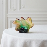 Блюдо Daum Pate de Verre Crystal Leaf, 19 см
